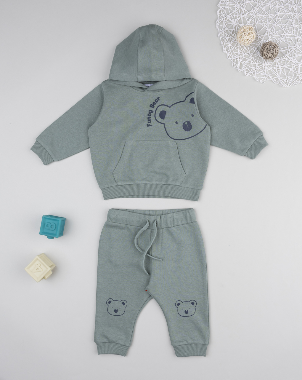 Completo jogging bimbo verde koala