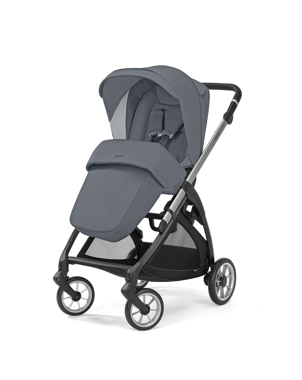 Electa system quattro colore union grey con telaio silver black e seggiolino darwin infant - inglesina