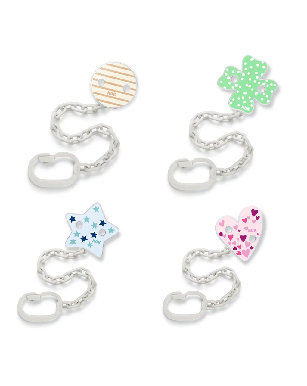 Portaciuccio con clip di sicurezza fantasie assortite - nuk
