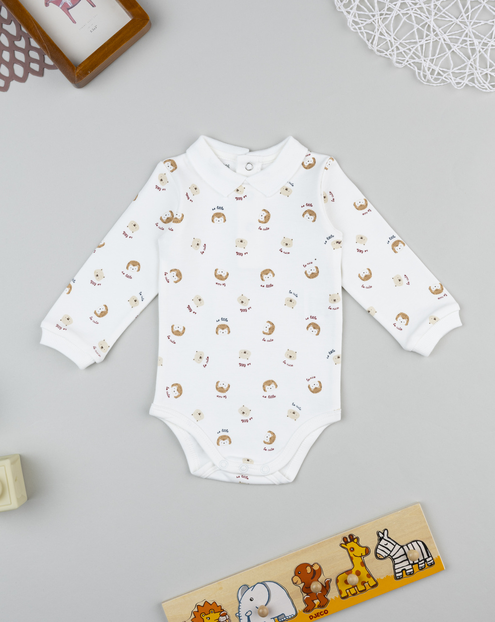 Petit Bateau Body Manica Lunga Con Colletto Per Bambino – Colore Thuya – Taglia 12 Mesi